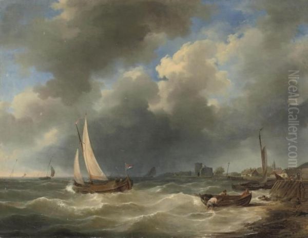 Sailing Vessels In A Stiff Breeze - view 1
