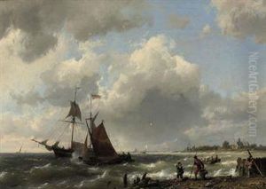 In Full Sail by Hermanus Koekkoek