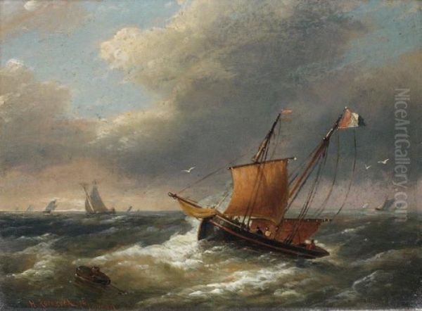 Bateaux De Peche Par Mer Agitee - view 1