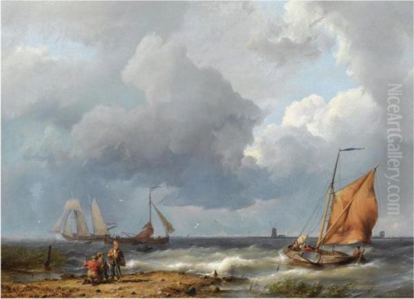 Shipping Off The Coast In Stormy Weather - view 1