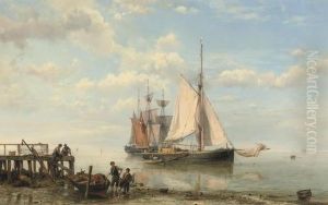 Sailing-vessels By A Coast On A Calm Sea