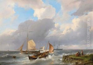 Shipping Off The Coast by Hermanus Koekkoek