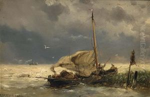 Shipping In Stormy Weather by Hermanus Koekkoek