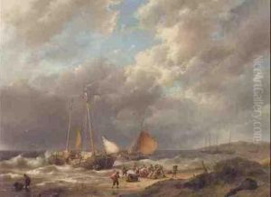 Fetching In The Catch by Hermanus Koekkoek