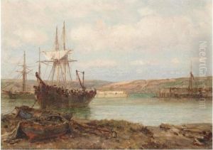 Dutch Shipping Off The Coast by Hermanus Koekkoek