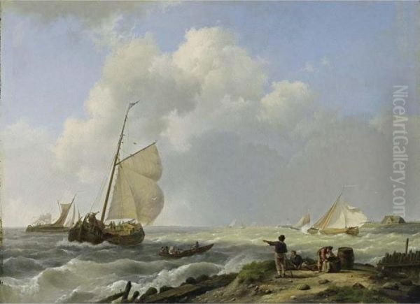 Sailing Vessels In Choppy Waters - view 1