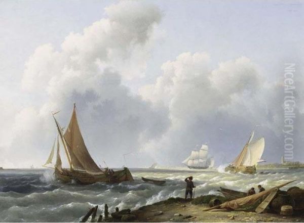 Sailing Vessels Off The Dutch Coast - view 1