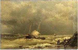 Shipping In Choppy Waters by Hermanus Koekkoek