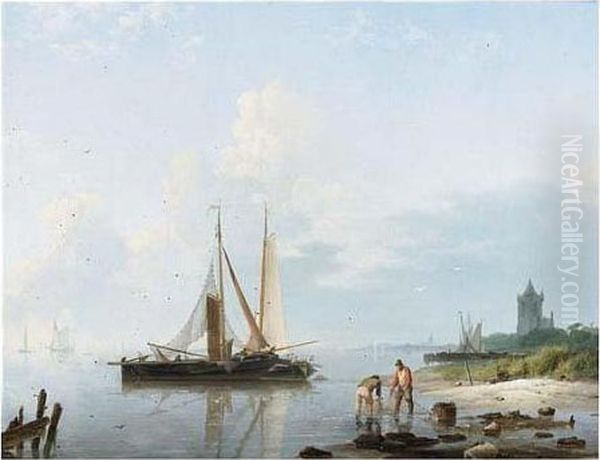 A Coastal Scene With Fishermen - view 1
