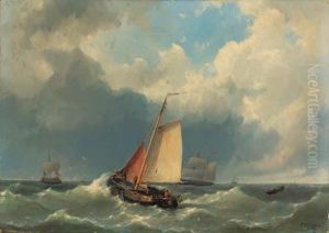 Shipping In Choppy Waters by Hermanus Koekkoek
