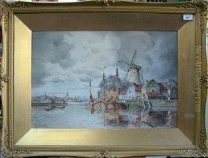 Busy Canal. by Hermanus Jr. Koekkoek