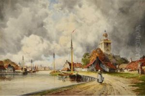 Middelburgh; Schiedam by Hermanus Jr. Koekkoek