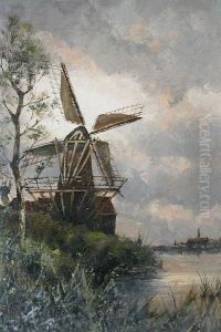 'near Muiden, Holland'; 'old Rotterdam,holland', A Pair by Hermanus Jr. Koekkoek