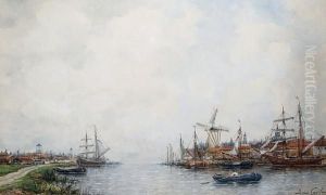On The Meerweede, Holland by Hermanus Jr. Koekkoek