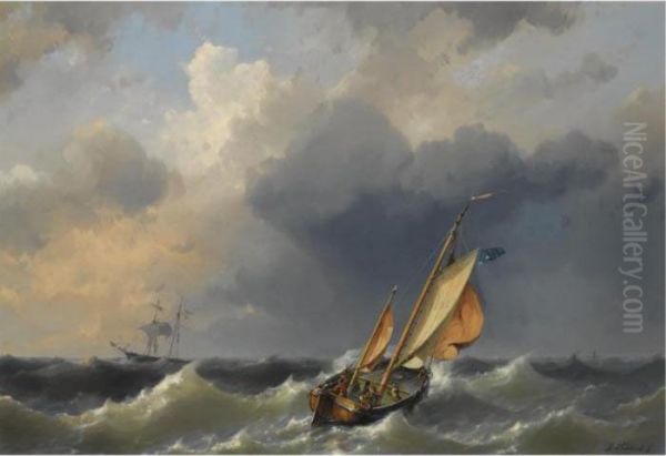 Texel Fishermen In Stormy Weather - view 1