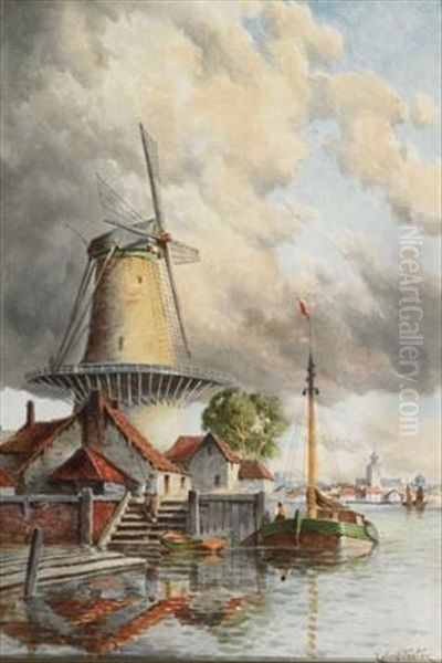 Windmill By A Harbour - view 1