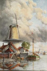 Windmill By A Harbour Windmill By A Harbour