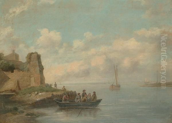 Men In A Boat Rowing Out - view 1