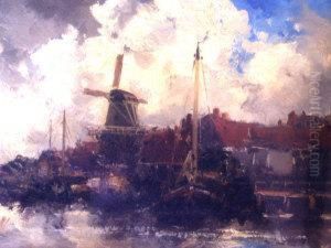 A Delft Town by Hermanus Jr. Koekkoek