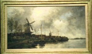 Dutch Windmills by Hermanus Jr. Koekkoek