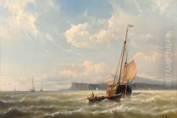 Shipping Off The Coast In Breezy Weather - view 1