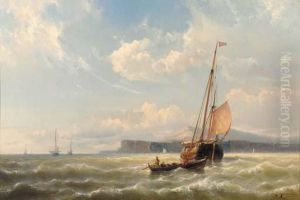 Shipping Off The Coast In Breezy Weather