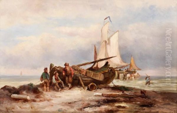 Kustlandskap Med Fiskare - view 1