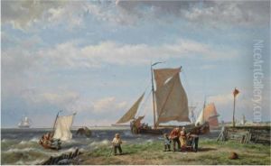 Shipping On The Zuiderzee by Johannes Hermann Barend Koekkoek
