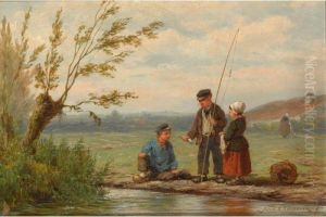 The Little Anglers by Johannes Hermann Barend Koekkoek