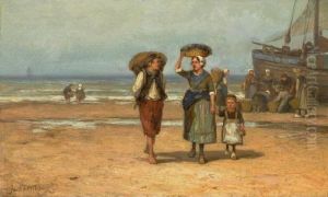 Unloading The Catch by Johannes Hermann Barend Koekkoek