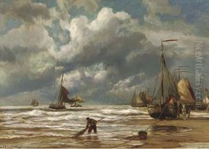 Bomschuiten On The Beach Of Katwijk