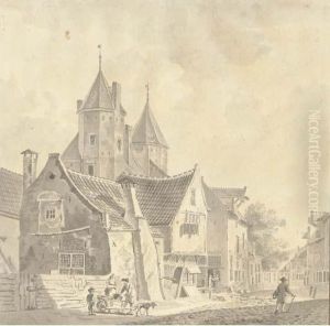 Ruins Of Castle Sandenburg Near Veere by Johannes Hermann Barend Koekkoek