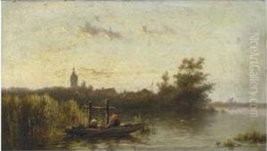 Fishermen In A Polder Landscape