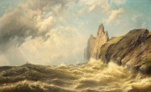 A Coastal Scene, Possibly Off The Needles by Johannes Hermann Barend Koekkoek