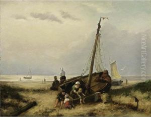 Children Playing In The Dunes by Johannes Hermann Barend Koekkoek