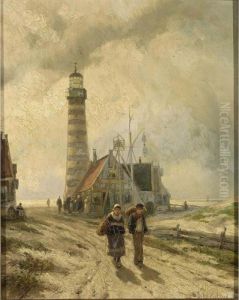 Fishermen On The Beach Near The Lighthouse, Ijmuiden Fishermen On The Beach Near The Lighthouse, Ijmuiden