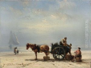Unloading The Catch by Johannes Hermann Barend Koekkoek