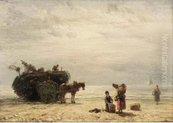 Fisherfolk On The Beach - view 1