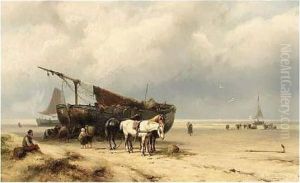 Fisherfolk By A Beached Fisherfolk By A Beached
