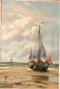 A Bomschuit In The Breakers by Johannes Hermann Barend Koekkoek