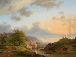 Travellers In An Extensive River Landscape