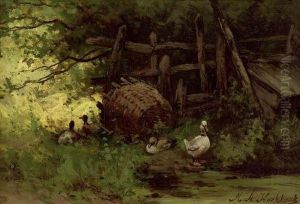 Landscape With Ducks. by Marianus Adrianus Koekkoek