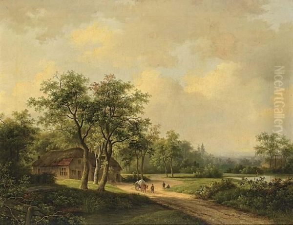 Travellers On A Country Road - view 1