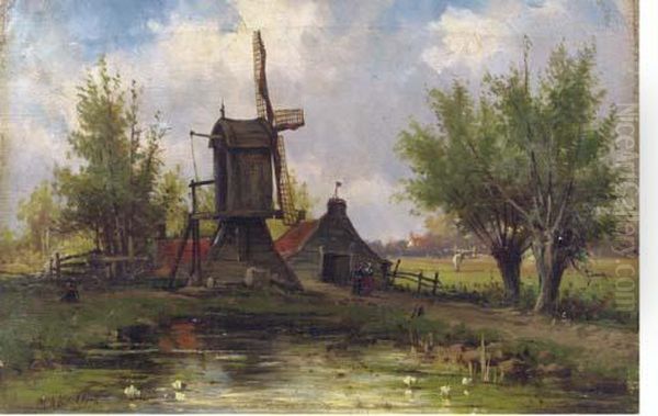 Windmill In A Dutch Landscape - view 1