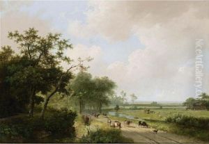 A Country Scene With Cattle A Country Scene With Cattle