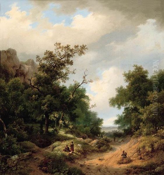 Travellers Resting By The Side Of A Path - view 1