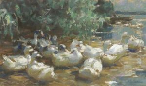 Duck's Nest Under Some Willows by Alexander Max Koester