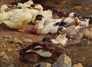 Enten Am Teichufer by Alexander Max Koester