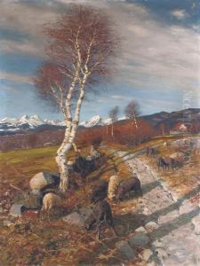 A Shepherdess With Her Flock A Shepherdess With Her Flock
