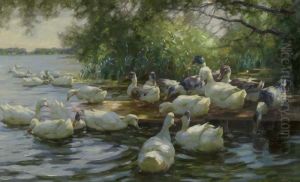 Ducks Under Some Trees. by Alexander Max Koester
